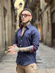 Camisa Corse Marino | Aragaza - Votre chemise faite à Barcelone - Mode de Barcelone - Chemises de qualité