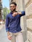 Camisa Calas Azul | Aragaza - Votre chemise faite à Barcelone - Mode de Barcelone - Chemises de qualité