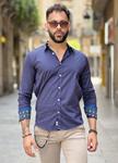 Camisa Calas Azul | Aragaza - Votre chemise faite à Barcelone - Mode de Barcelone - Chemises de qualité