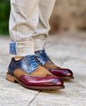 Zapatos 7949H2 Burdeos/Azul  | Aragaza - Els teus estils fets a Barcelona - Moda Barcelona - Samarretes de qualitat
