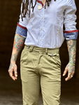 Pantalón Piero Tencel Aceite  | Aragaza - Tu estilo hecho en Barcelona - Barcelona Fashion - Camisas de Calidad