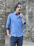 Camisa Bugna Celeste | Aragaza - Els teus estils fets a Barcelona - Moda Barcelona - Samarretes de qualitat