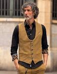 Chaleco Piero Tencel Mostaza | Aragaza - Tu estilo hecho en Barcelona - Barcelona Fashion - Camisas de Calidad