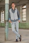 Pantalón Flavio Micro Ice Blue | Aragaza - Tu estilo hecho en Barcelona - Barcelona Fashion - Camisas de Calidad