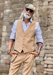 Chaleco Alphes Camel  | Aragaza - Tu estilo hecho en Barcelona - Barcelona Fashion - Camisas de Calidad