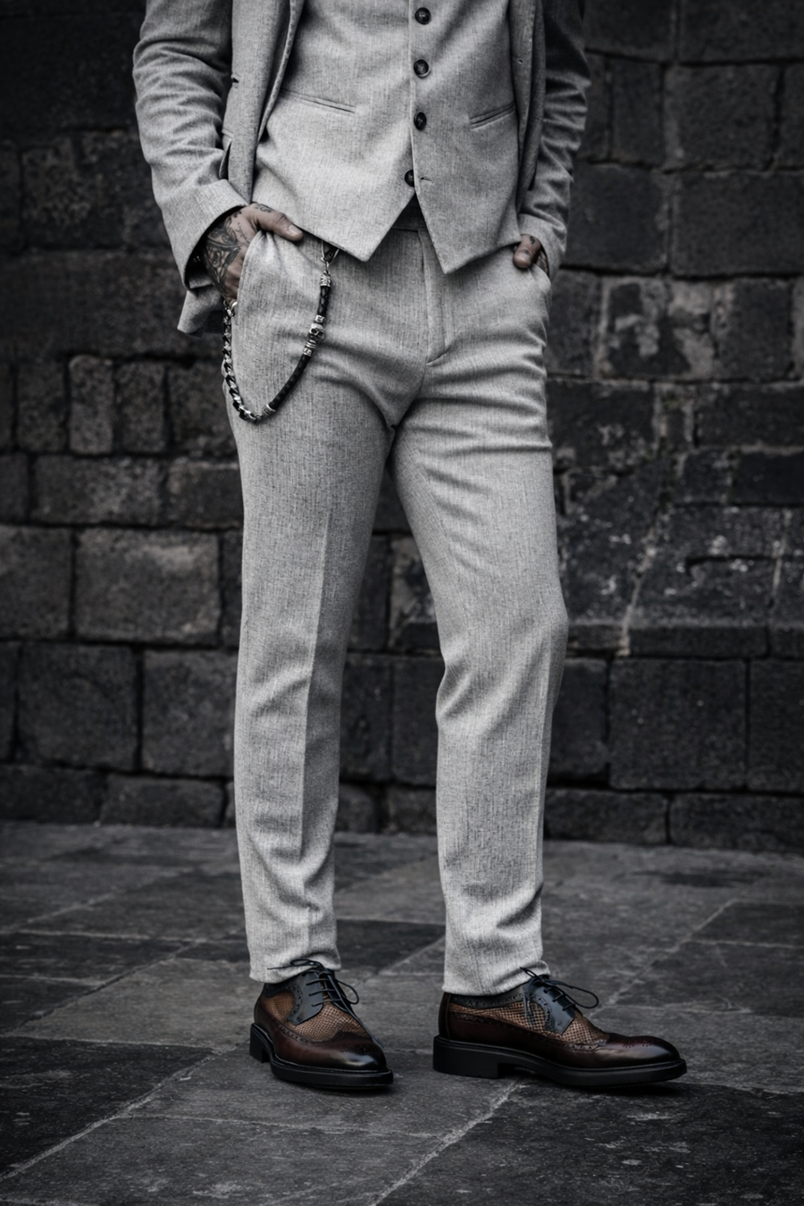 Pantalón Audo gris  | Aragaza - Tu estilo hecho en Barcelona - Barcelona Fashion - Camisas de Calidad