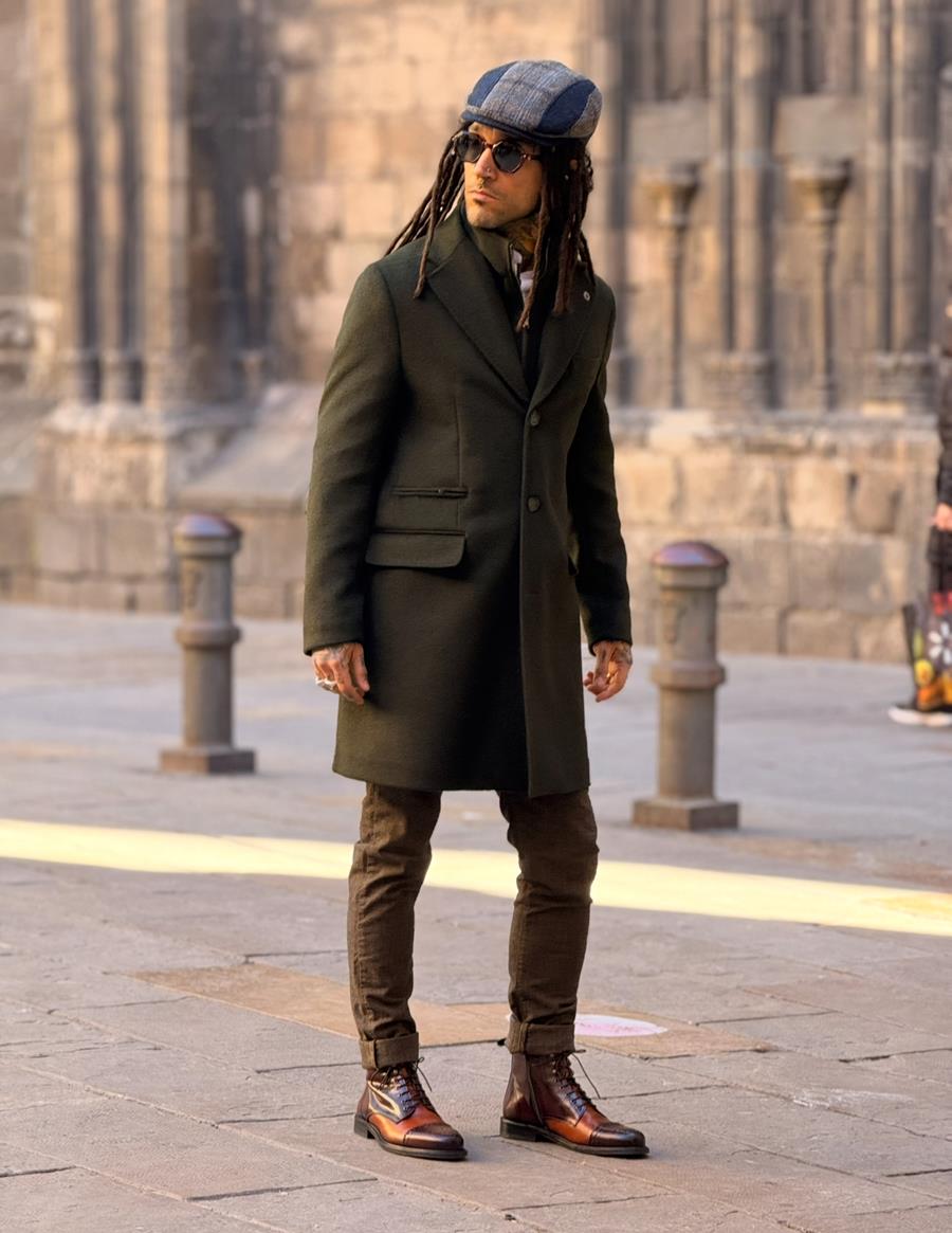 abrigo Carlo In26 Verde  | Aragaza - Tu estilo hecho en Barcelona - Barcelona Fashion - Camisas de Calidad