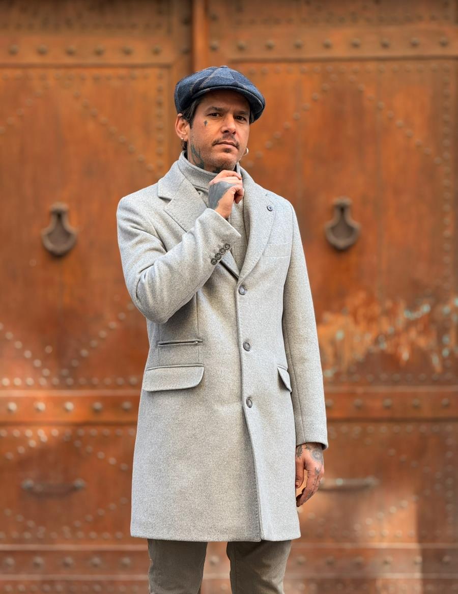 Abrigo Carlo In26 Gris  | Aragaza - Tu estilo hecho en Barcelona - Barcelona Fashion - Camisas de Calidad