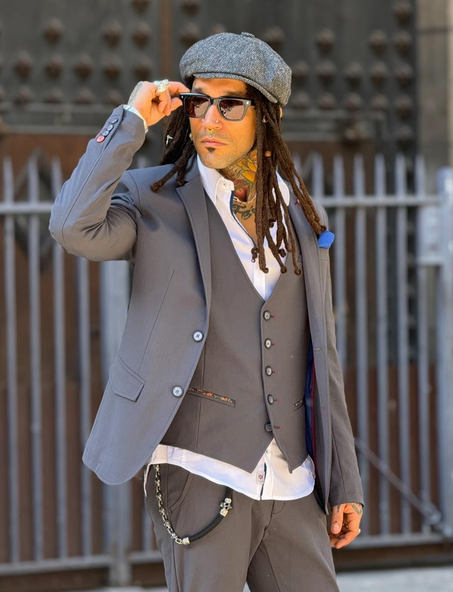Americana Royalty Gris | Aragaza - Els teus estils fets a Barcelona - Moda Barcelona - Samarretes de qualitat