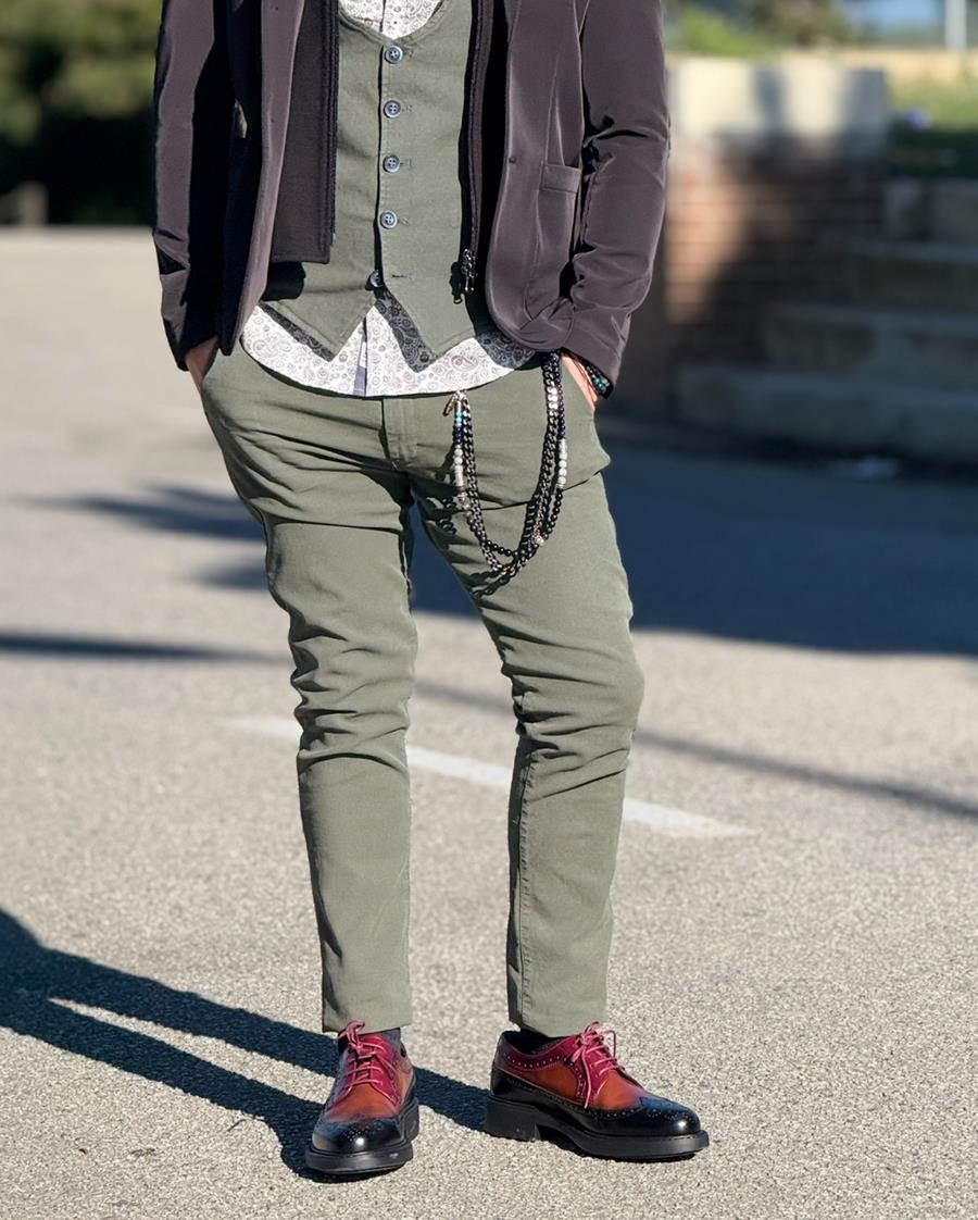 Pantalón Piero Tencel Kaki | Aragaza - Tu estilo hecho en Barcelona - Barcelona Fashion - Camisas de Calidad