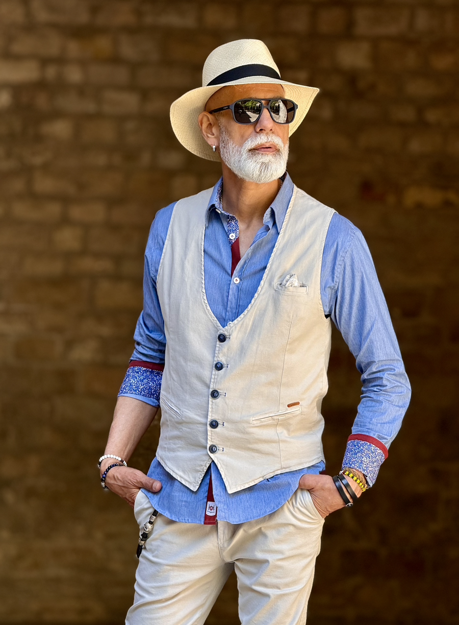 Chaleco Piero Tencel Beige | Aragaza - Tu estilo hecho en Barcelona - Barcelona Fashion - Camisas de Calidad