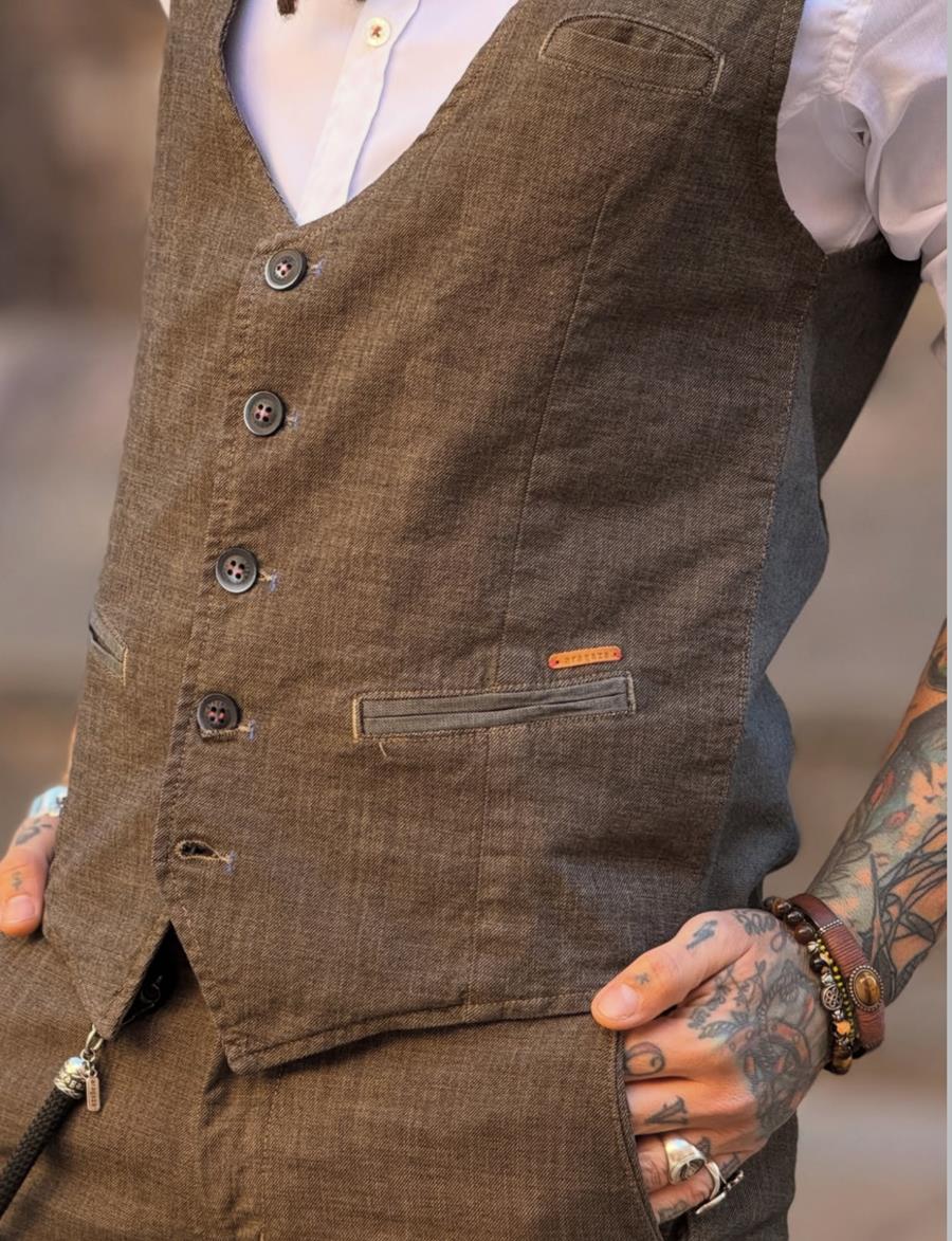 Chaleco Maximo D Tostado  | Aragaza - Els teus estils fets a Barcelona - Moda Barcelona - Samarretes de qualitat