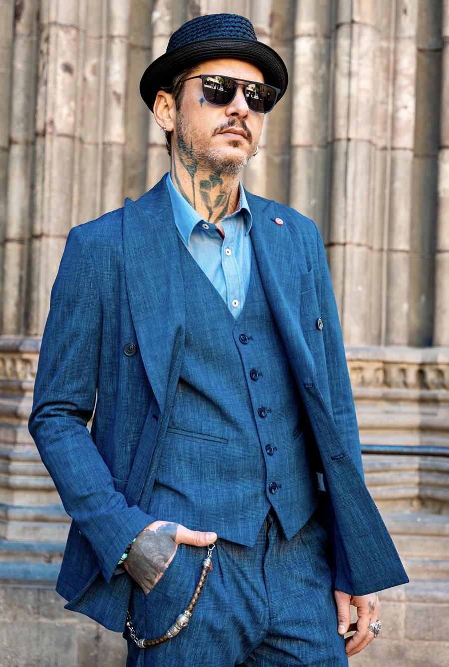 Americana Rob Azul  | Aragaza - Tu estilo hecho en Barcelona - Barcelona Fashion - Camisas de Calidad