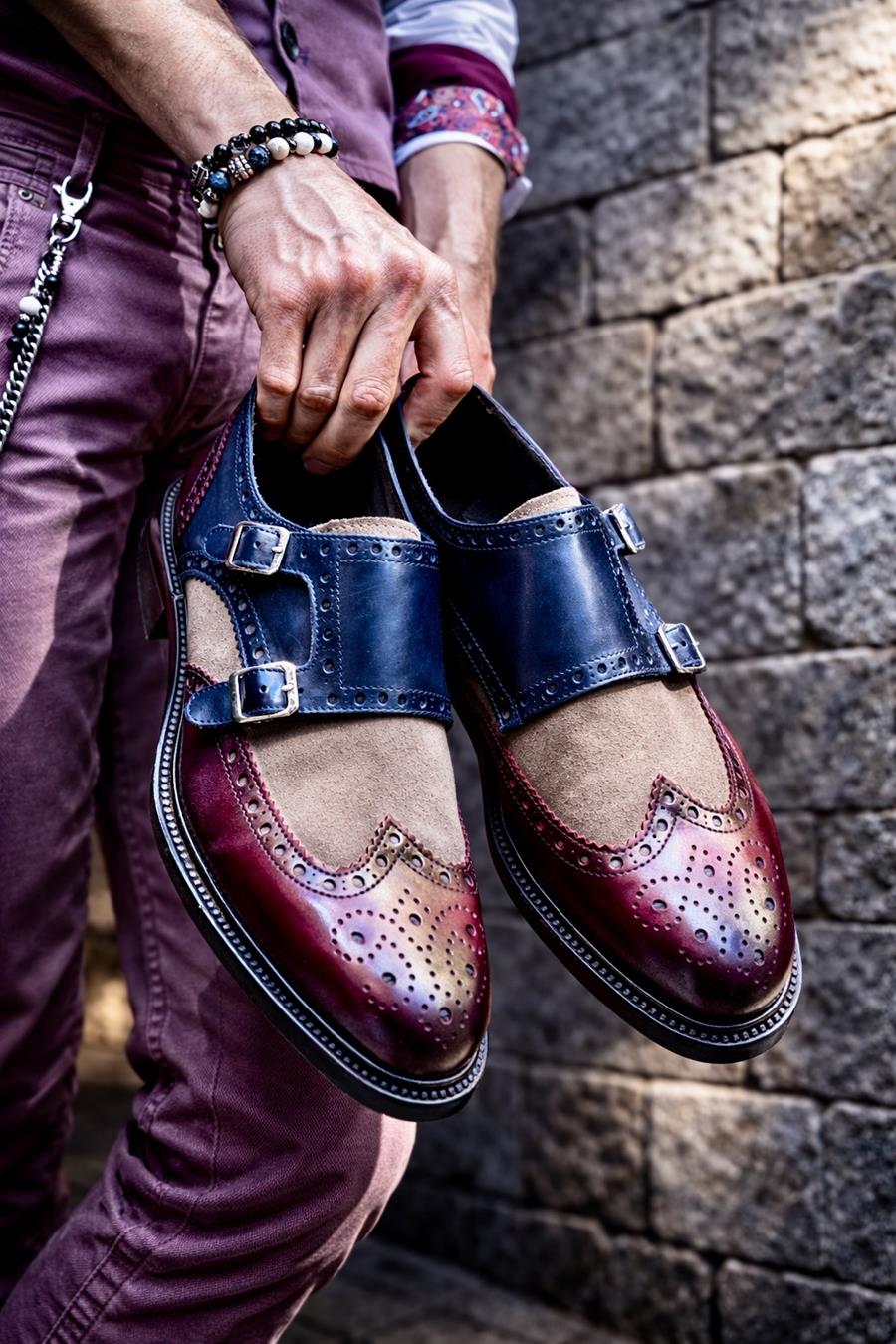 Zapatos 7323H3 Burdeos/azul | Aragaza - Els teus estils fets a Barcelona - Moda Barcelona - Samarretes de qualitat