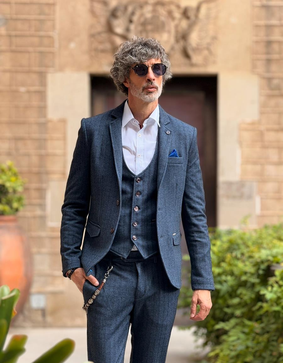 Americana Borbone Azul | Aragaza - Els teus estils fets a Barcelona - Moda Barcelona - Samarretes de qualitat