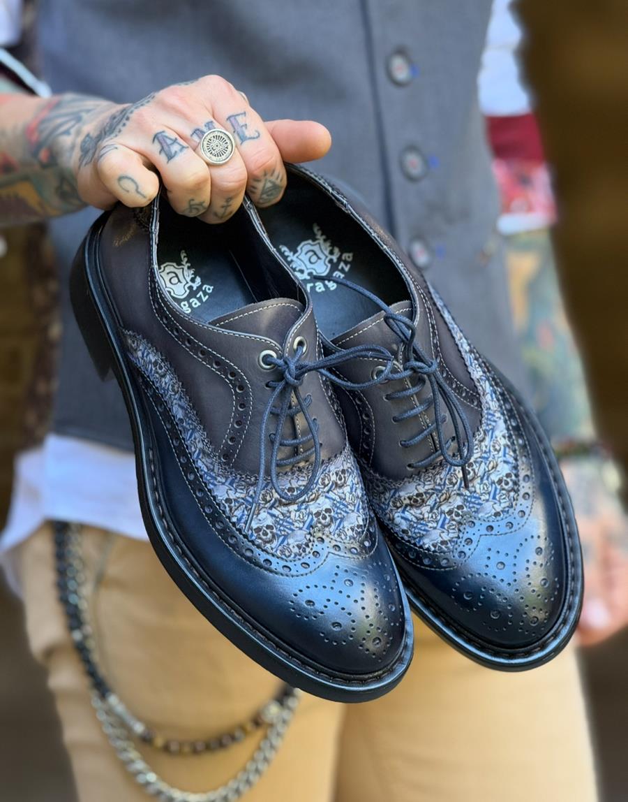 Zapatos 7437H Llamal Azul  | Aragaza - Tu estilo hecho en Barcelona - Barcelona Fashion - Camisas de Calidad