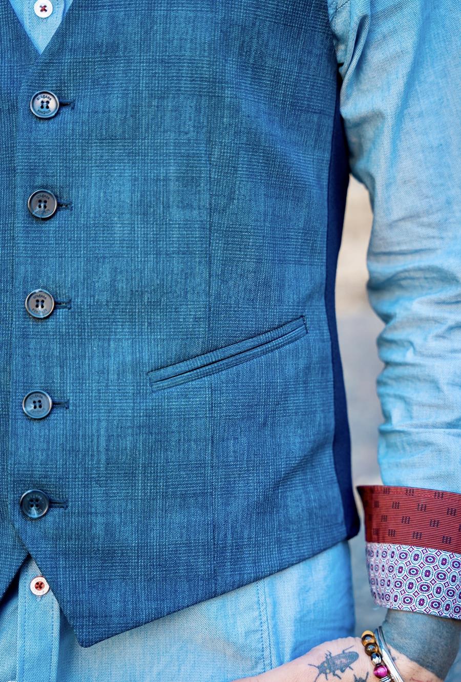 Chaleco Rob azul  | Aragaza - Els teus estils fets a Barcelona - Moda Barcelona - Samarretes de qualitat
