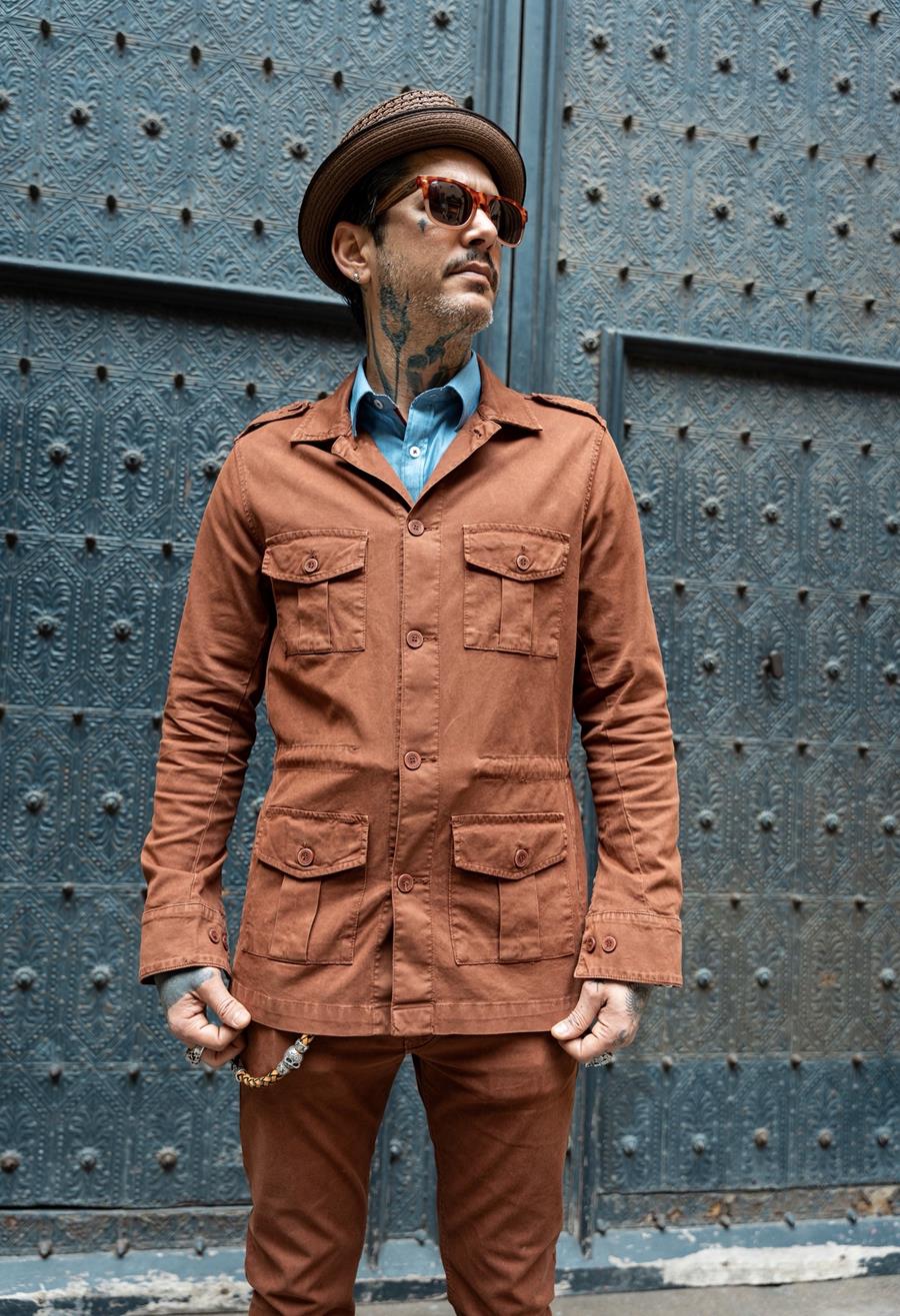 Sahariana Bcn Koss caramello | Aragaza - Tu estilo hecho en Barcelona - Barcelona Fashion - Camisas de Calidad