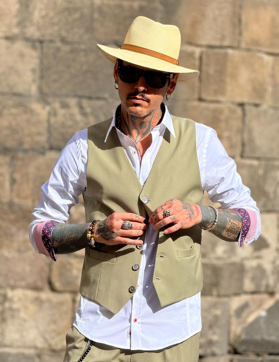 Chaleco Grosseto Salvia | Aragaza - Tu estilo hecho en Barcelona - Barcelona Fashion - Camisas de Calidad