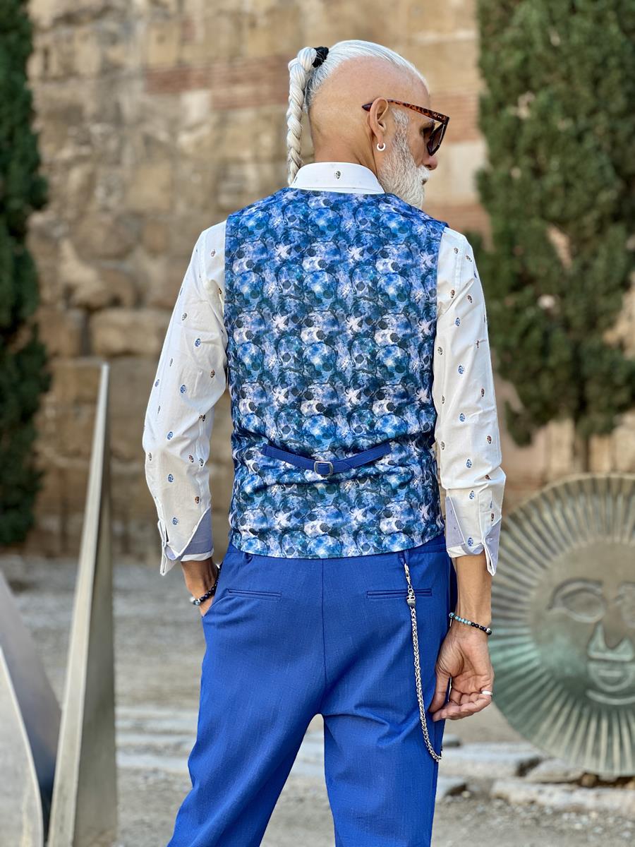 Chaleco Gaga Azul | Aragaza - Els teus estils fets a Barcelona - Moda Barcelona - Samarretes de qualitat