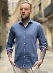 Camisa Fossa Azul | Aragaza - Tu estilo hecho en Barcelona - Barcelona Fashion - Camisas de Calidad