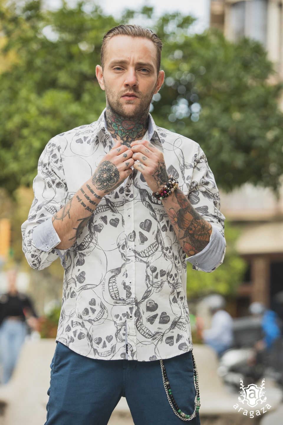 Camisa SKULL | Aragaza Tu estilo hecho en Barcelona Barcelona Fashion - Camisas de Calidad
