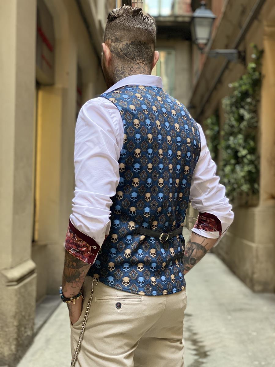 Chaleco Phantom azul | Aragaza - Tu estilo hecho en Barcelona - Barcelona Fashion - Camisas de Calidad