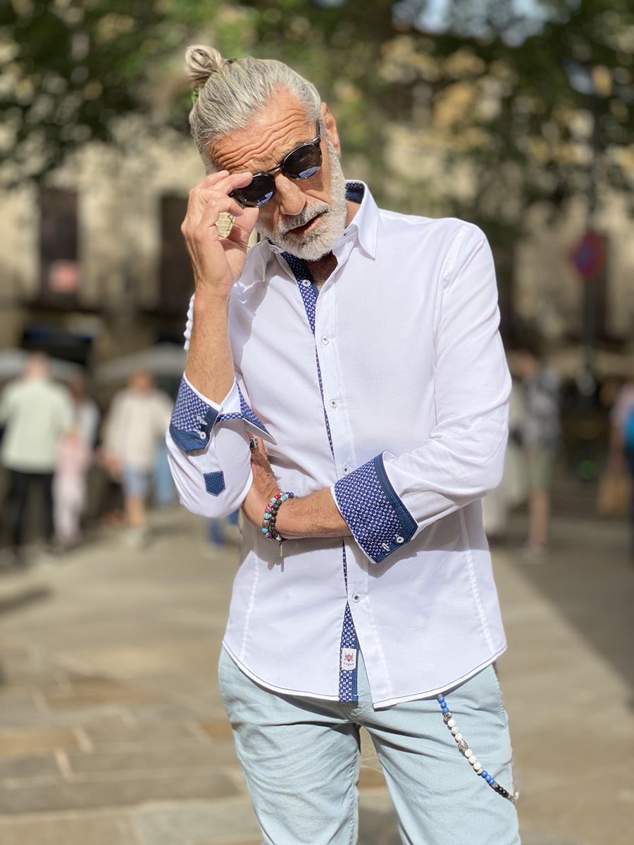Camisa Sicula Azul | Aragaza - Tu estilo hecho en Barcelona - Barcelona Fashion - Camisas de Calidad
