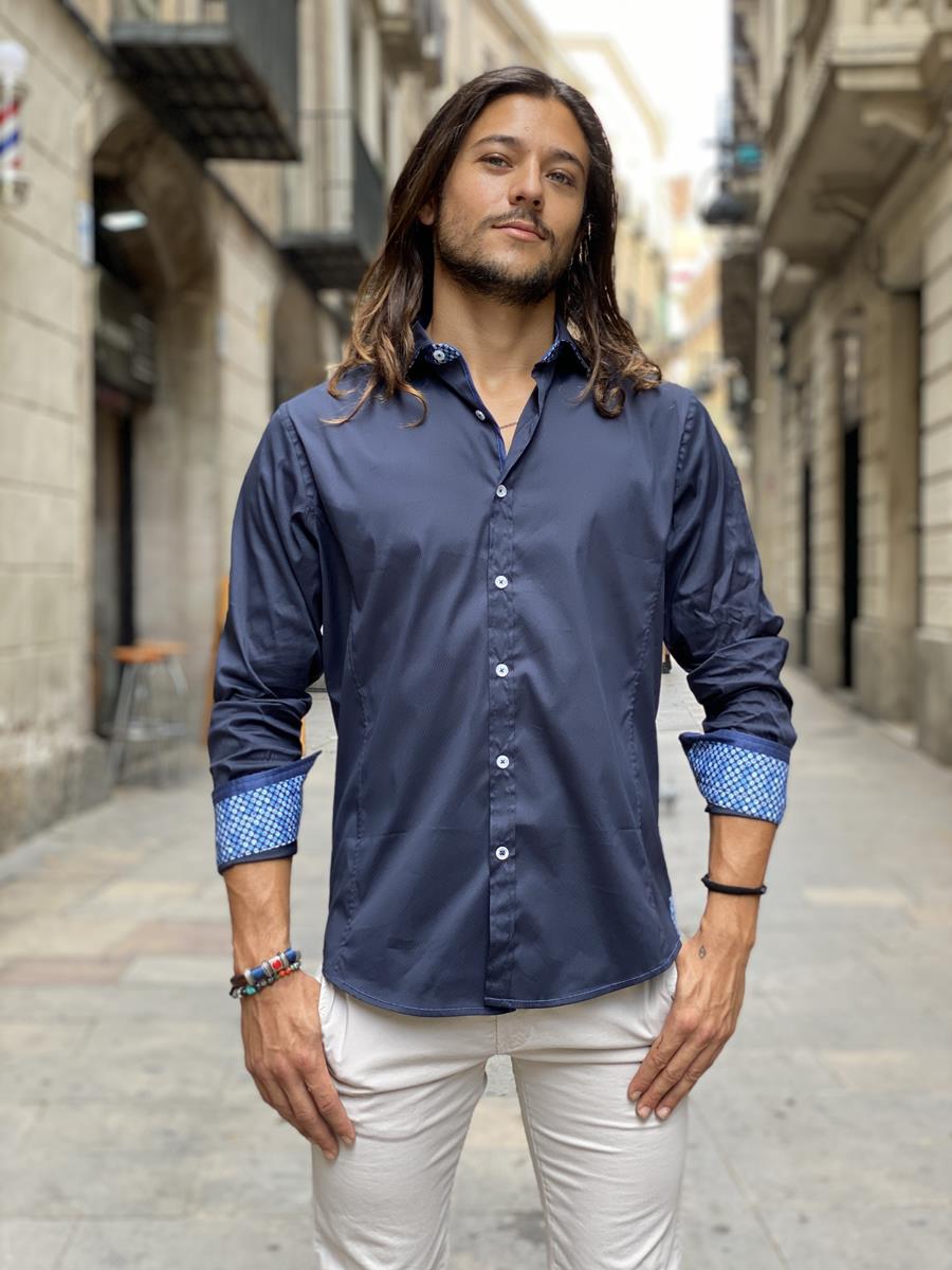 Camisa Roveto Azul | Aragaza - Tu estilo hecho en Barcelona - Barcelona Fashion - Camisas de Calidad