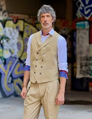 Chaleco Viktor Denim Camel  | Aragaza - Your shirt made in Barcelona - Quality shirts