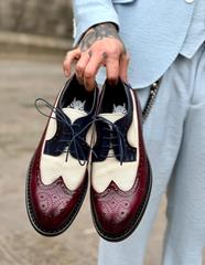 Zapatos 8005 H2 Burdeos/Blanco  | Aragaza - Els teus estils fets a Barcelona - Moda Barcelona - Samarretes de qualitat