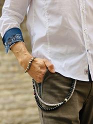 Chemise blanche Prata avec détails de poignets bleus | Aragaza - Votre chemise faite à Barcelone - Mode de Barcelone - Chemises de qualité