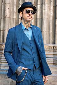 Americana Rob Azul  | Aragaza - Tu estilo hecho en Barcelona - Barcelona Fashion - Camisas de Calidad