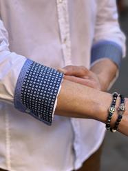 Villalago White Shirt with blue cuff details | Aragaza - Your shirt made in Barcelona - Quality shirts