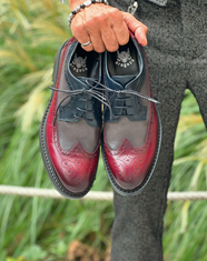 Zapatos 8005H2 Burdeos-Negro | Aragaza - Els teus estils fets a Barcelona - Moda Barcelona - Samarretes de qualitat