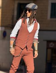 Chaleco Piero Tencel Marrón | Aragaza - Tu estilo hecho en Barcelona - Barcelona Fashion - Camisas de Calidad