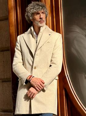 Abrigo Carlo IN26 Beige  | Aragaza - Els teus estils fets a Barcelona - Moda Barcelona - Samarretes de qualitat