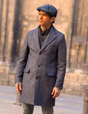 Abrigo Carlo IN26 Marino | Aragaza - Votre chemise faite à Barcelone - Mode de Barcelone - Chemises de qualité