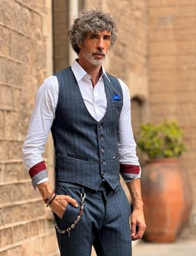 Chaleco Borbone Azul | Aragaza - Els teus estils fets a Barcelona - Moda Barcelona - Samarretes de qualitat