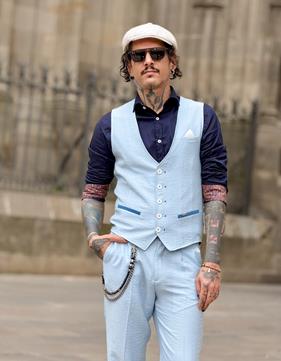 Chaleco Pitt Azul  | Aragaza - Tu estilo hecho en Barcelona - Barcelona Fashion - Camisas de Calidad