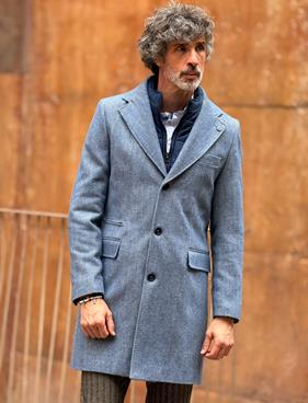 Abrigo Carlo IN26 Blu | Aragaza - Els teus estils fets a Barcelona - Moda Barcelona - Samarretes de qualitat