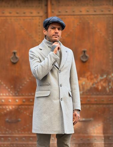 Abrigo Carlo In26 Gris  | Aragaza - Tu estilo hecho en Barcelona - Barcelona Fashion - Camisas de Calidad