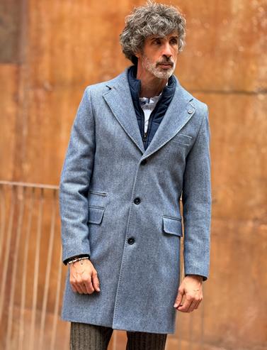 Abrigo Carlo IN26 Blu | Aragaza - Tu estilo hecho en Barcelona - Barcelona Fashion - Camisas de Calidad
